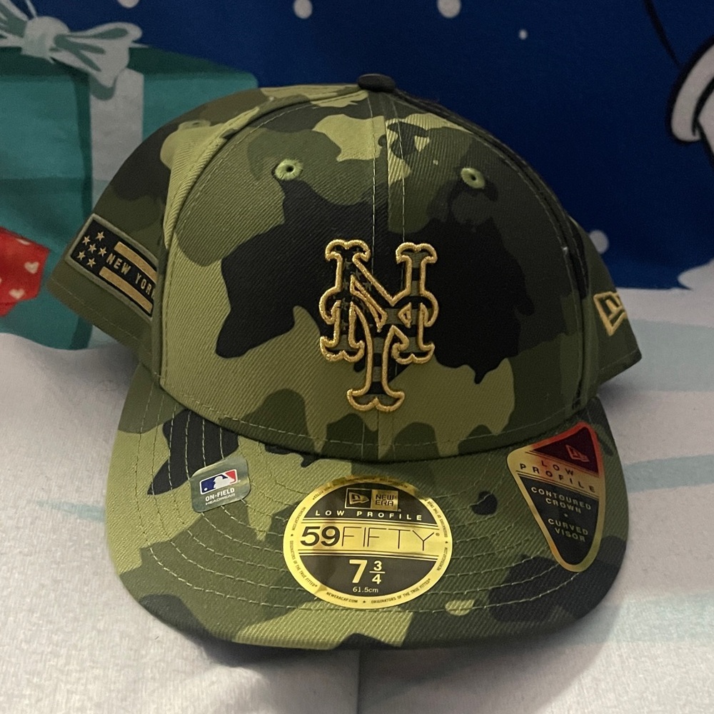 New Era Green Camo Mets Cap with Gold Logo